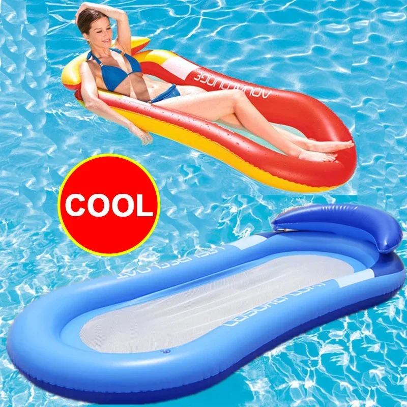 

Foldable Inflatable Outdoor Back Floating Row Swimming Pool Water Hammock Air Mattress Sleeping Bed Beach Sport Lounger Chair