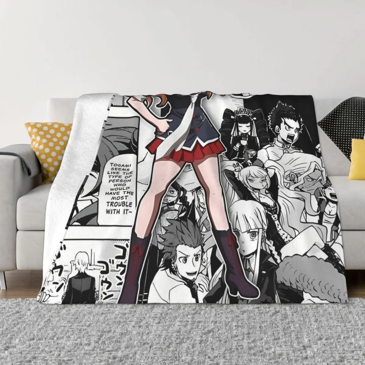 Danganronpa Makoto Game Blanket Flannel Decoration Junko Enoshima Portable Home Bedspread