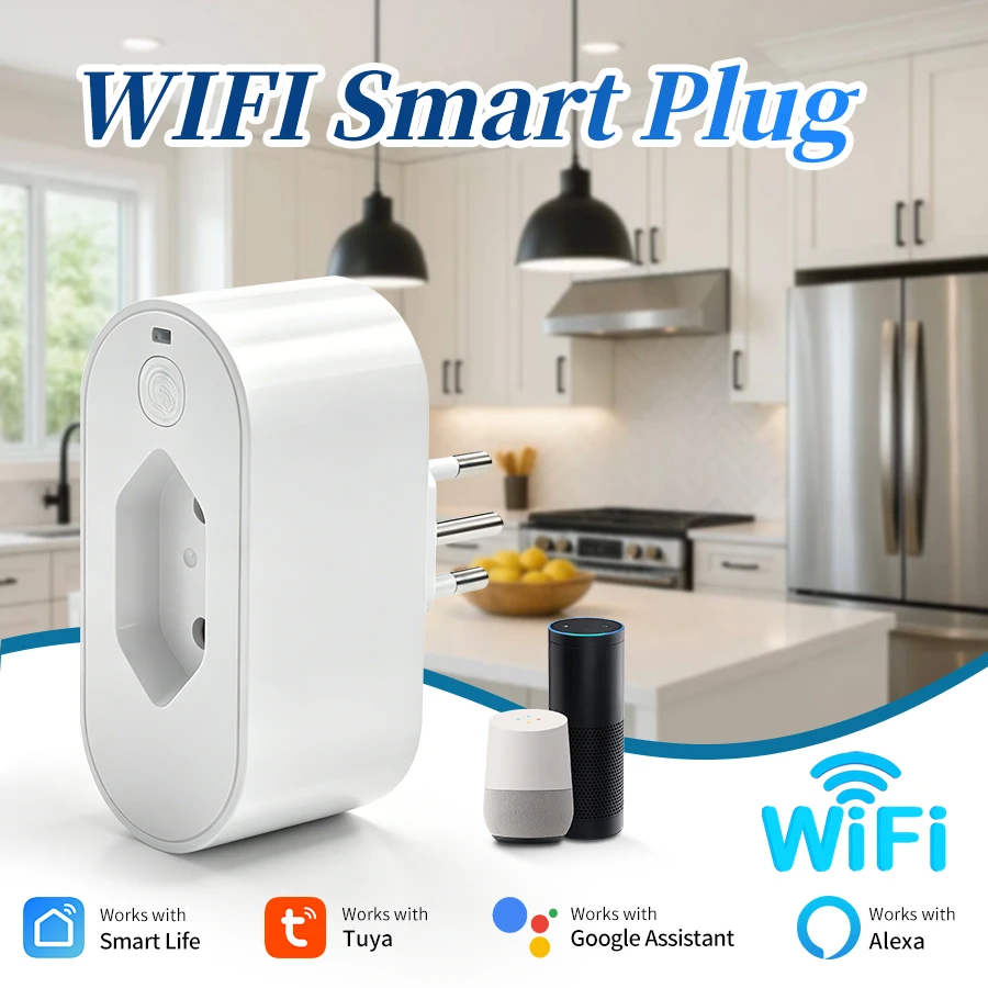 Tuya Brazil Standard Smart Plug WIFI Socket With Power Monitor Timer 16A Smart Life App Remote Voice Control Alexa Google Home