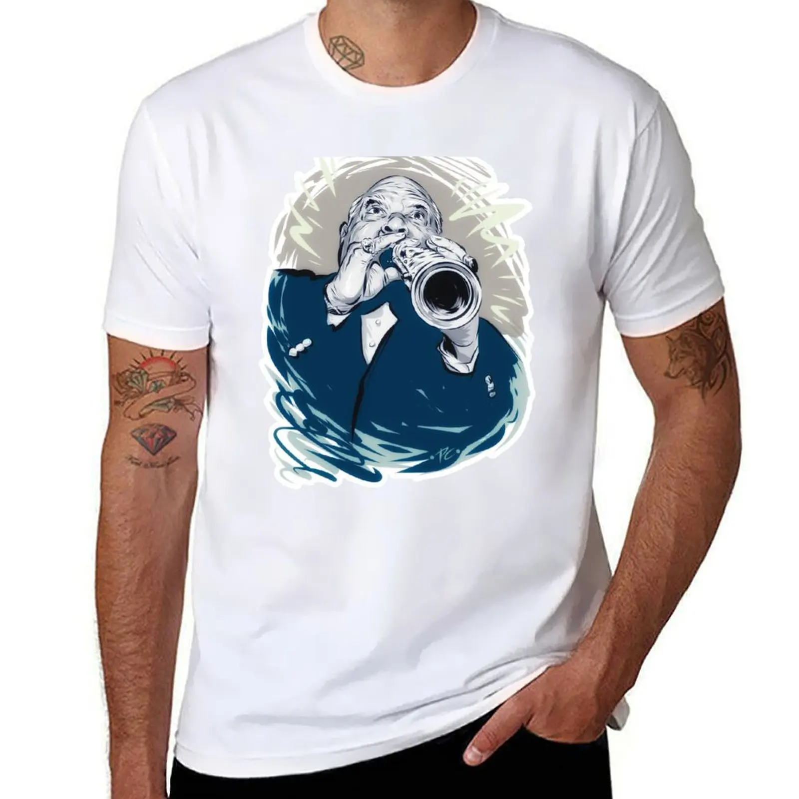 

Sidney Bechet - An illustration by Paul Cemmick T-Shirt essential t shirt t shirt man cotton T-Shirt