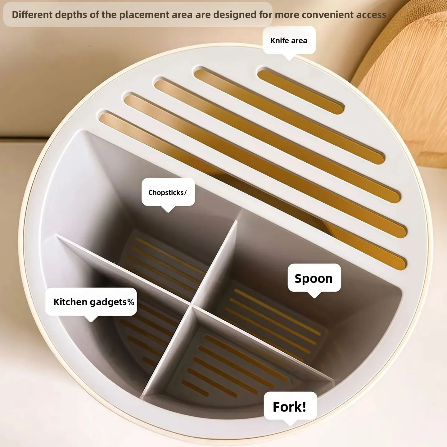 Cartoon rotating knife rack and cage integrated kitchen countertop storage rack, model for holding chopsticks, and utensils