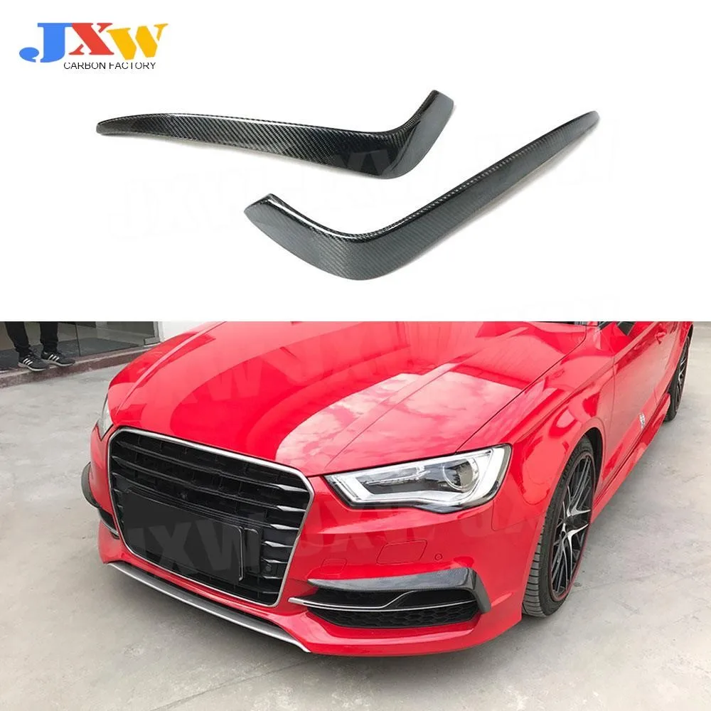 

Carbon Fiber Front Fog Lamp Eyelids Strip Frame for Audi A3 S3 Sedan 4 Door 2013-2016 Front Bumper Trim Covers FRP Body Kits