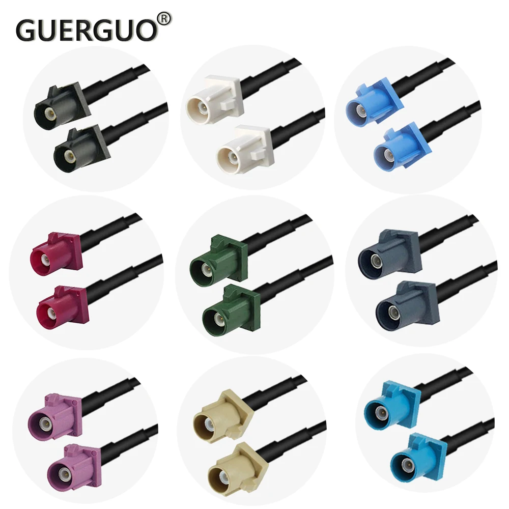 

Fakra RG174 Cable A B C D E G H I K Z Type Adapter Male Pigtail Radio Extension Coax Cable GPS RF Communication System