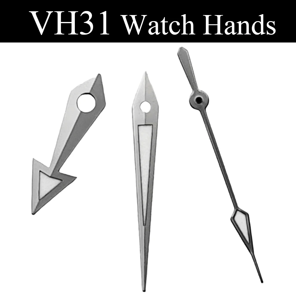 VH31 Silver Watch Hands Green Luminous Fit VH31 Watches Movement Accessories Parts