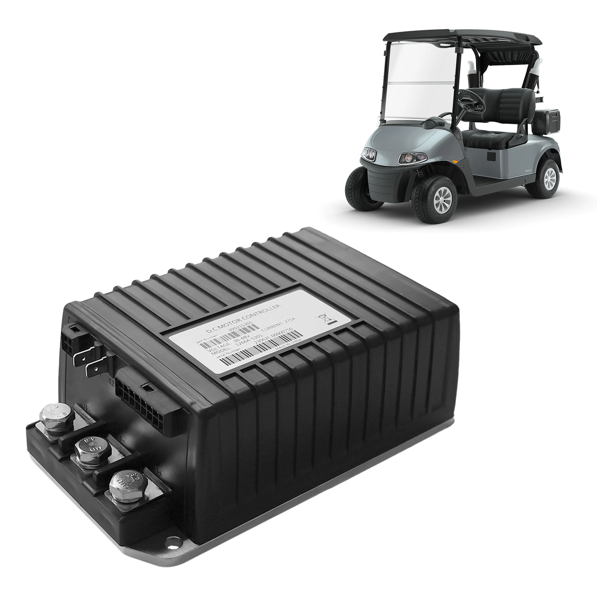 

48V 275A DC Motor Controller, 1266A-5201 Golf Cart Speed Controller 390215201 for Curtis Club Car Ezgo Utility Vehicle 1995-2024