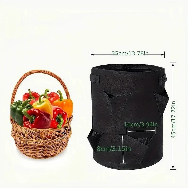 Bolsa de cultivo de fresas de primavera, bolsa de plantación de verduras, maceta de cultivo de plantas, bolsa de cultivo de 5, 7, 10Gal, jardín, terraza, bolsas de contenedor de boca múltiple