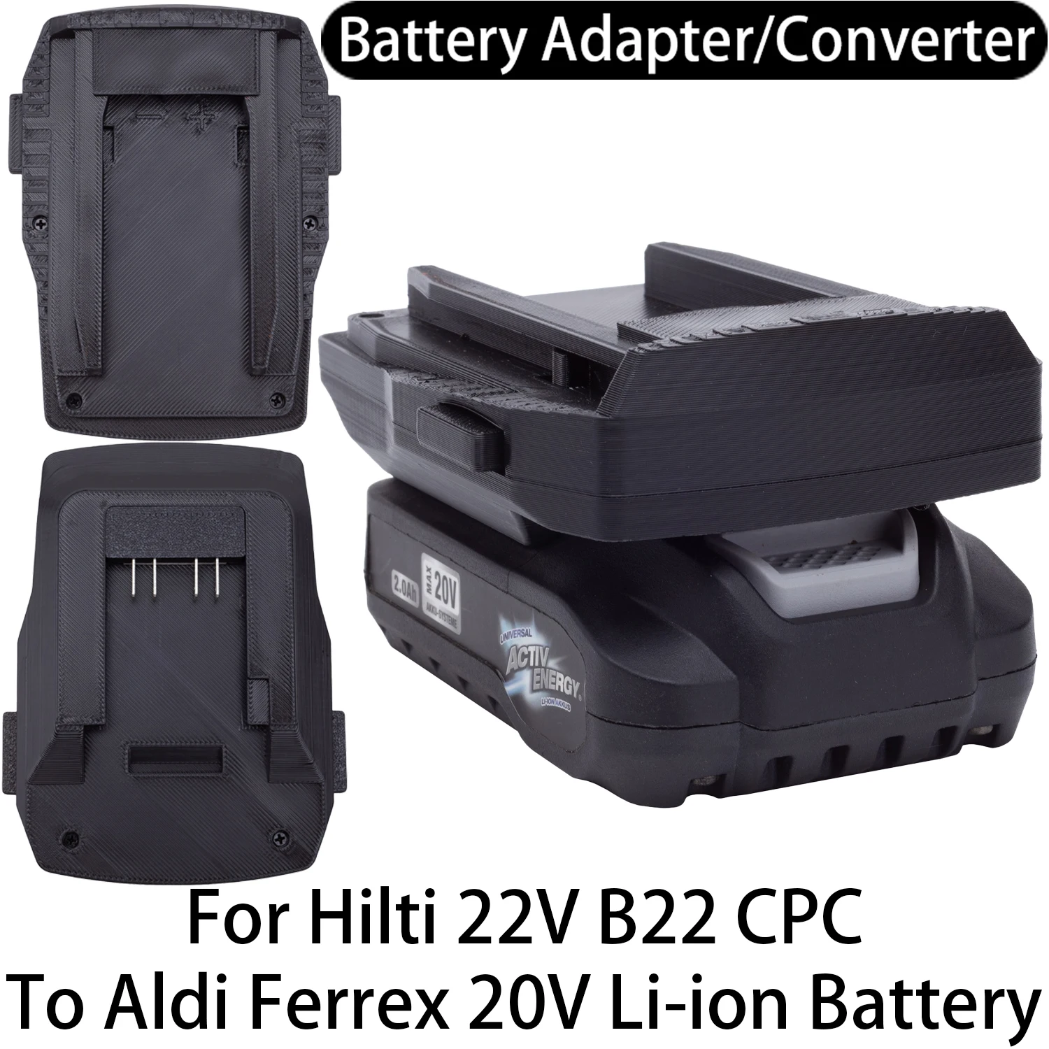 

Adapter Converter For Hilti 22V B22 CPC Li-ion Tool To Aldi Ferrex 20V Li-ion Battery Adapter Converter Power Tool Accessory