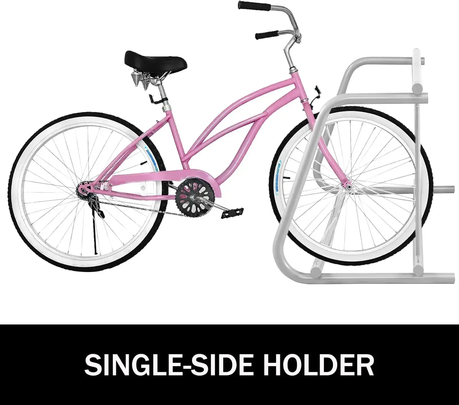 111" Length Floor Bike Rack, 9 Holders All-Steel Grid Bike Rack, Single-Side Storage Stand for Garages Streets Yards