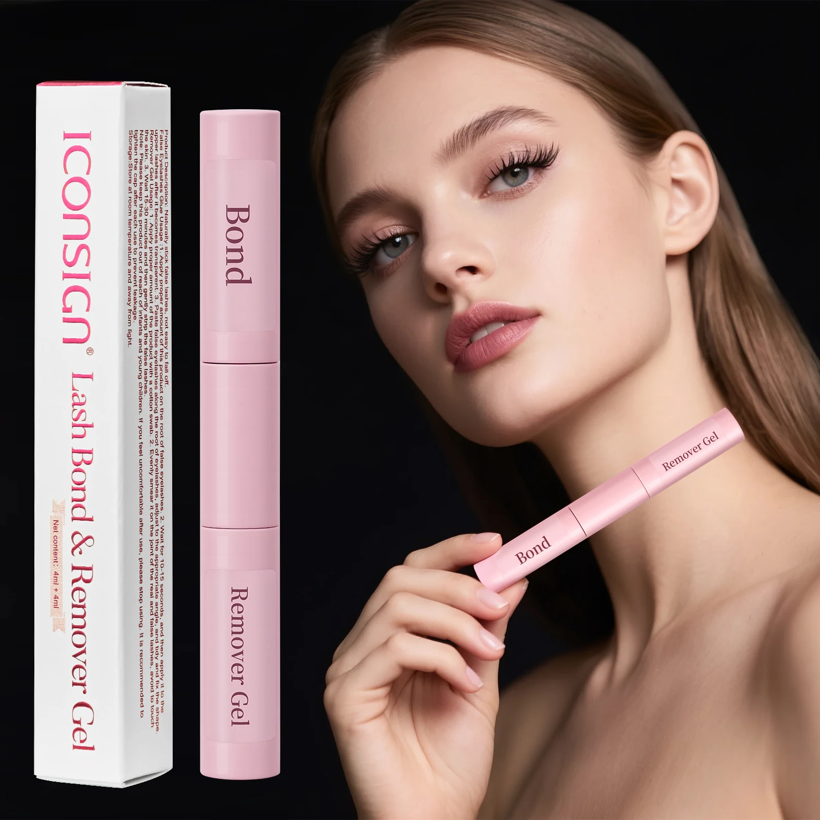 Iconsign 2-in-1 lash Bond and Remover Gel No Residue and Non Irritating, Long Lasting Effective Easy to Carry and Use for Women