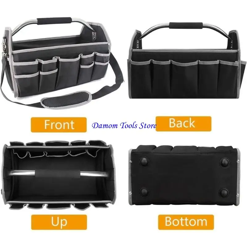 57BE 16inch Tool Bag Heavy Duty Tool Bag with Adjustable Shoulder Strap Wide Mouth