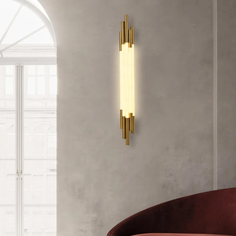 

SANDYHA Итальянский железный длинный светодиодный настенный светильник, современный светильник для декора гостиной, коридора, акцентное освещение, минималистичный дизайн для