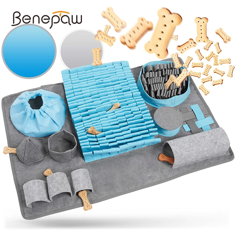 

Eco-содружественный нюхательный коврик для собак Benepaw, 3 уровня сложности, обогащение животных, головоломка, игрушки для кормления щенков, обнюхиватель, тренировка запаха