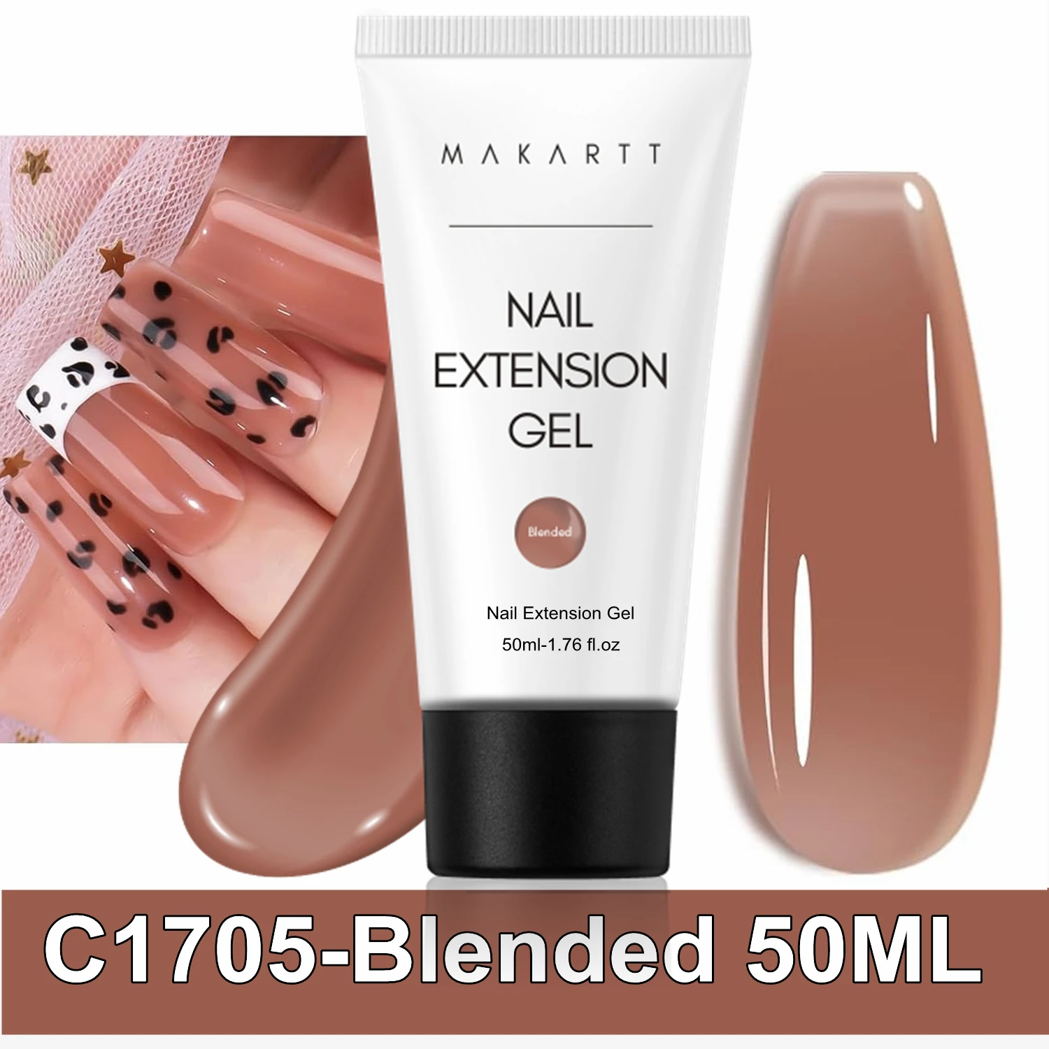 Makartt Poly Nails Acrygel, 50g Transparant/Roze/Nude Nagelverlengingsgel Glitter Builder Nagelgel voor trendy DIY nagelkunst