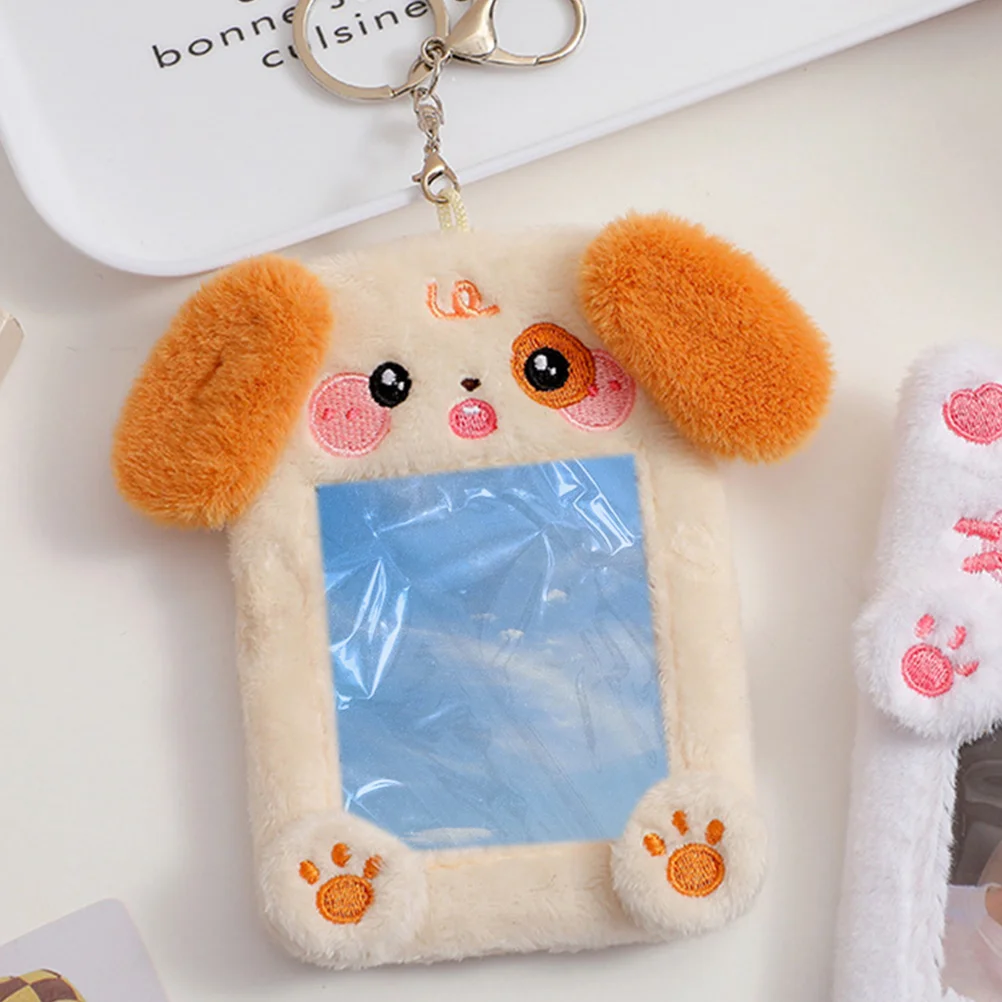 Plush Animal Card Holder Keychain Office Name Cover Cartoon Protector Id Holders Badge Fabric