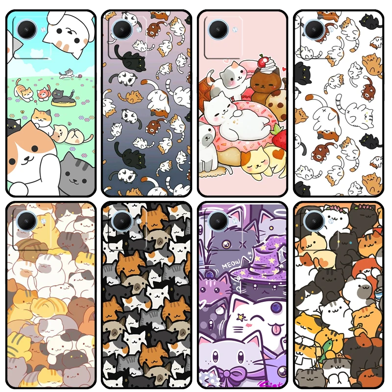 Neko Atsume For Realme C30 C31 C33 C35 C53 C55 C11 C15 C25s C21Y GT Neo 5 3T 2T 9 10 11 Pro Plus Case