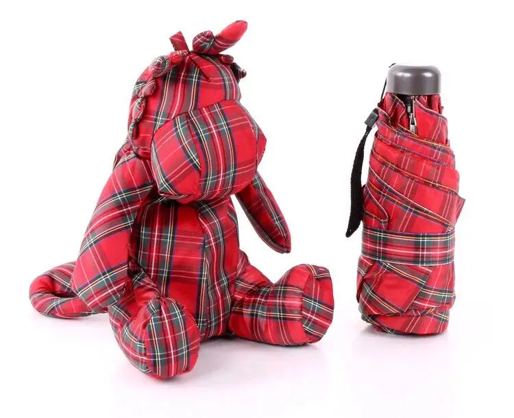 

Милая мультяшная кукла, зонтик от солнца, зонтик от дождя и солнца, складной полиэфирный тканевый ручной черный клеевой зонт, алюминиевый сплав