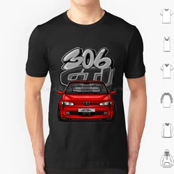 3o6 Gti6 T Shirt Big Size 100% Cotton Car Red 306 Gti Gti6 Racing Rally Petrolhead Psa Psadrivers