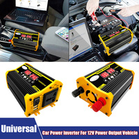 4000W Car Power Inverter 12V-110V/220V LED Screen Display 2 USB Ports Power Inverter For Vacations, Camping Providing Charging