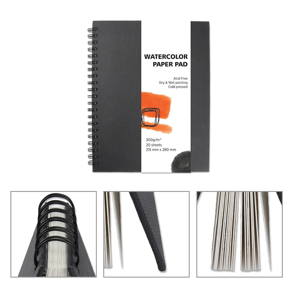 Watercolor Painting Book Spiral-Bound Drawing Pad For Kids Adults Smooth Surface Art Sketching Graffiti Crafting
