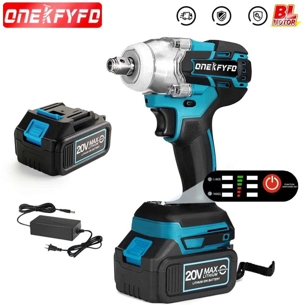 

2 in 1 520N.m Electric Brushless Cordless Wrench Screwdriver Li-ion Battery Impact Drill Power Tool For Makita 18V Battery