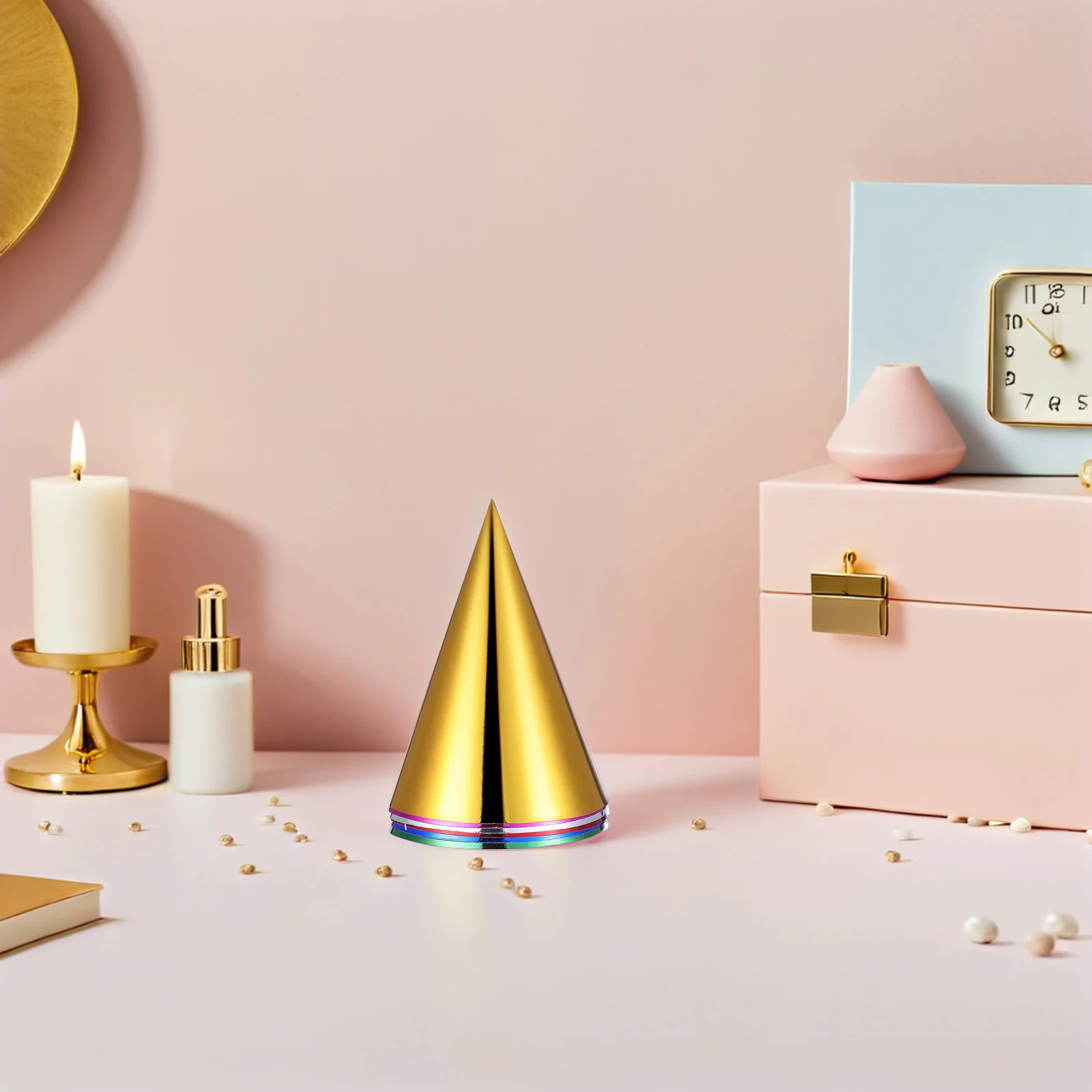 

30Pcs Multicolor Paper Cone Hats Elastic Band Adults Birthday Christmas New Year Party Caps Birthday Cap