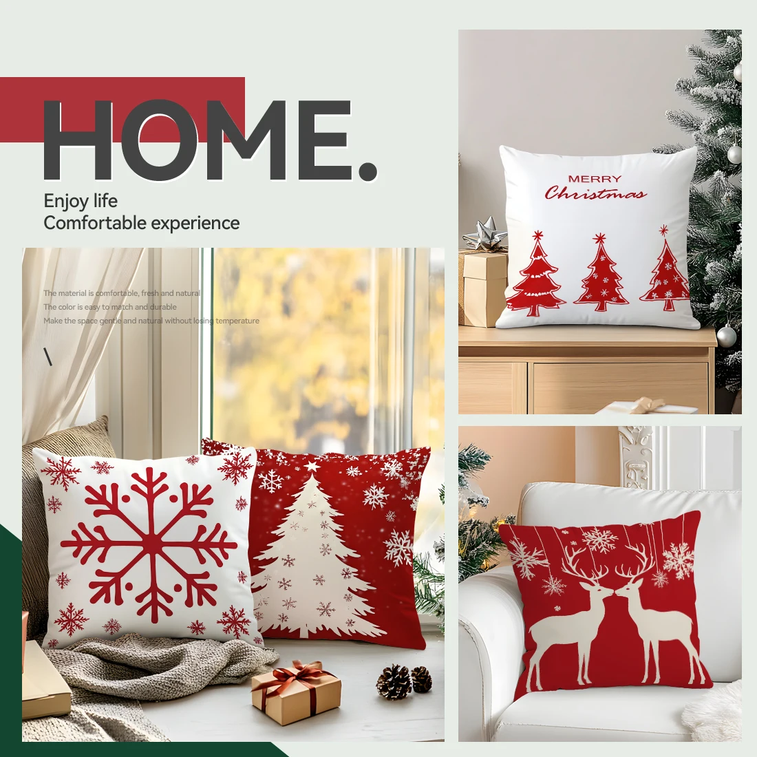 

Christmas snowflakes Cushions Pillowcase Polyester Cushion Cover Throw Pillow Sofa Decoration Pillowcover Home Car Decor