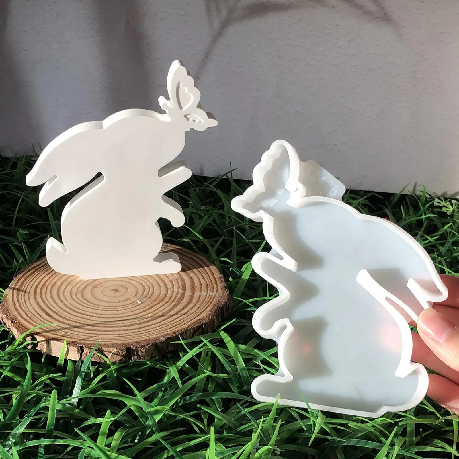 Hasen-Silikonform mit Schmetterling, Oster- und Frühlings-Kerzenformen für Resin-Gießen, Seife, Wachs, Gips, Bastelarbeiten, DIY-Dekoration