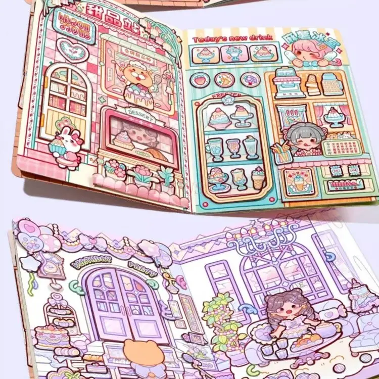 1 مجموعة المغناطيسي كتاب هادئ فتاة جديدة المغناطيسي غير قطع DIY تغيير ملصقات للأطفال