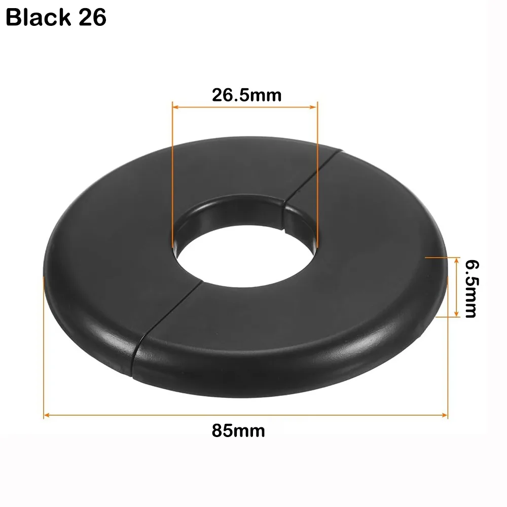Useful ABS Shower Faucet Cover Round Black Pipe Wall Covers White Faucet Decorative Cover Shower