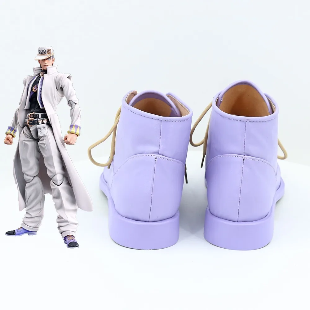 Chaussures de Cosplay en cuir PU, bottes de carnaval d'halloween, accessoires de Cosplay sur mesure, Anime JoJo Kujo Jotaro