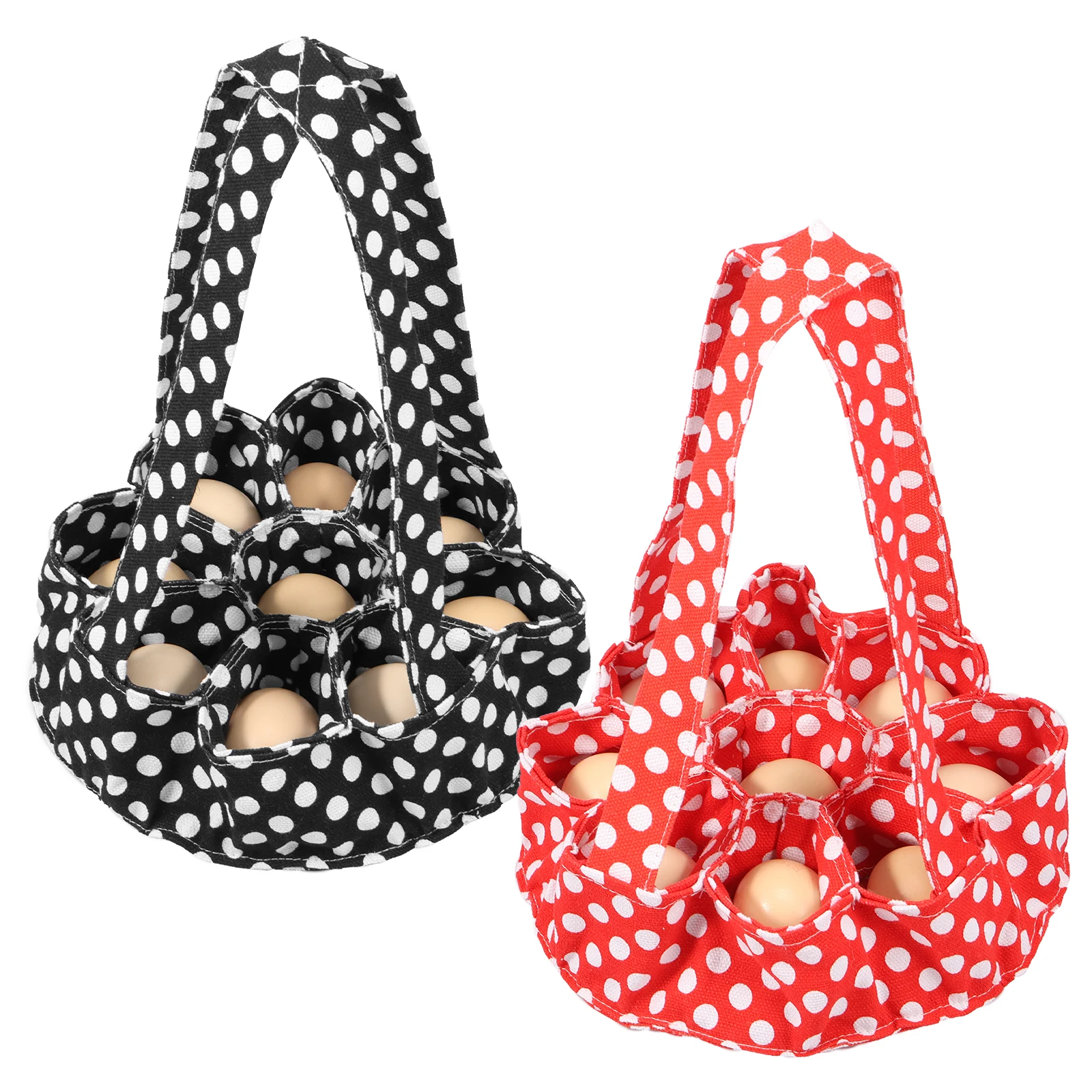 

1/2Pcs Cloth Egg Collecting Basket Anti Vibration Egg Gathering Bag Cushioning Container Basket with 9 Compartments for Duck