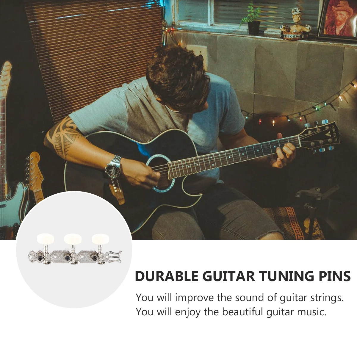 

1Pcs Durable Resin Metal Guitar Tuning Peg Replacement Classical Guitar String Pegs Tools for Stable Tuning and Long-Lasting Use