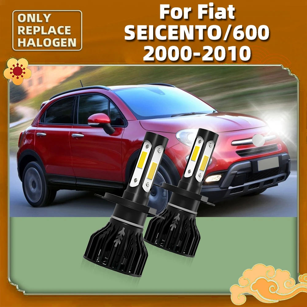 

Турбосветодиодная лампа H4 для автомобилей Fiat Seicento/600, 2010, 2009, 2008, 2007, 2006, 2005, 2004, 2003, 2002, 2001, 2000, автомобильная фара 12 В, 6000K