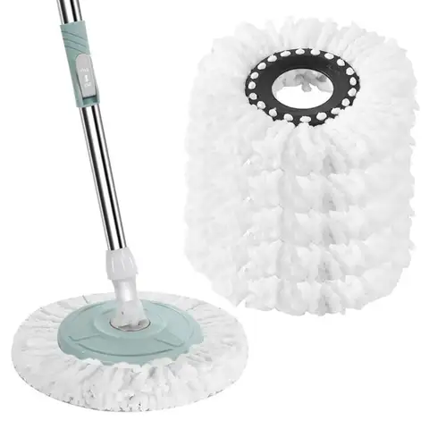 1pc Testa di ricambio per mop in microfibra Dimensioni standard Forma rotonda Ricariche per mop Spin Lavabile e riutilizzabile Sostituzione della testa del mop