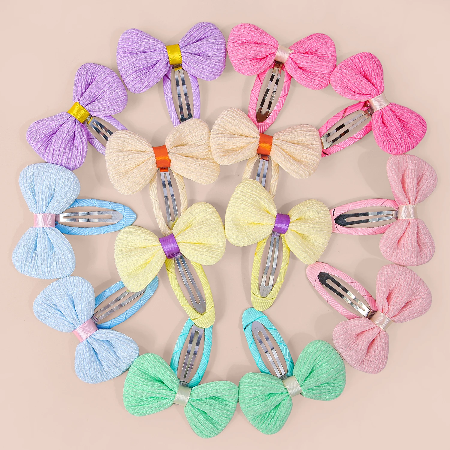 

14/28pcs Fabric Bow Wrap Fabric Edge BB Clips For Girls Cute Candy Color Hair Clips For Kids Women Daily Decor Hair Accessories
