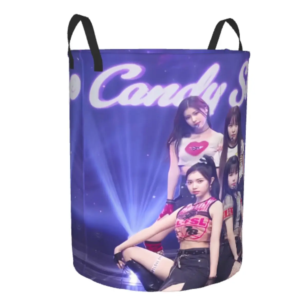 Custom Kpop Candy Shop Laundry Basket Foldable Soram Yuina Sui Sarang and Julia Clothes Hamper for Baby Kids Toys Storage Bin