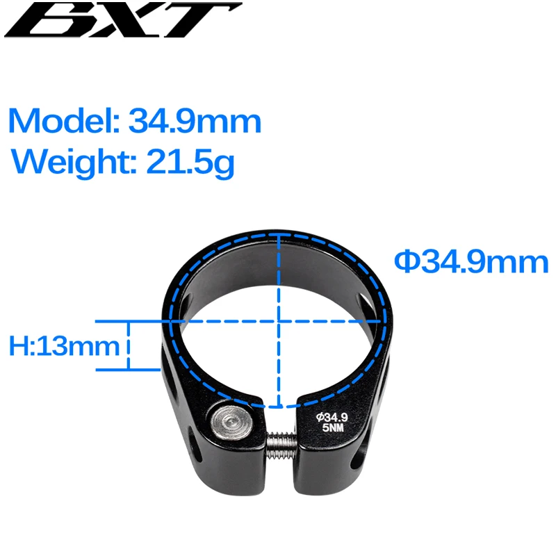 BXT Bicycle Seatpost Clamp 31.8/34.9/37mm Bicycle Seat Post Pipe Clamp Aluminum Alloy MTB Mountain Road Bike Seat Tube Clip Part