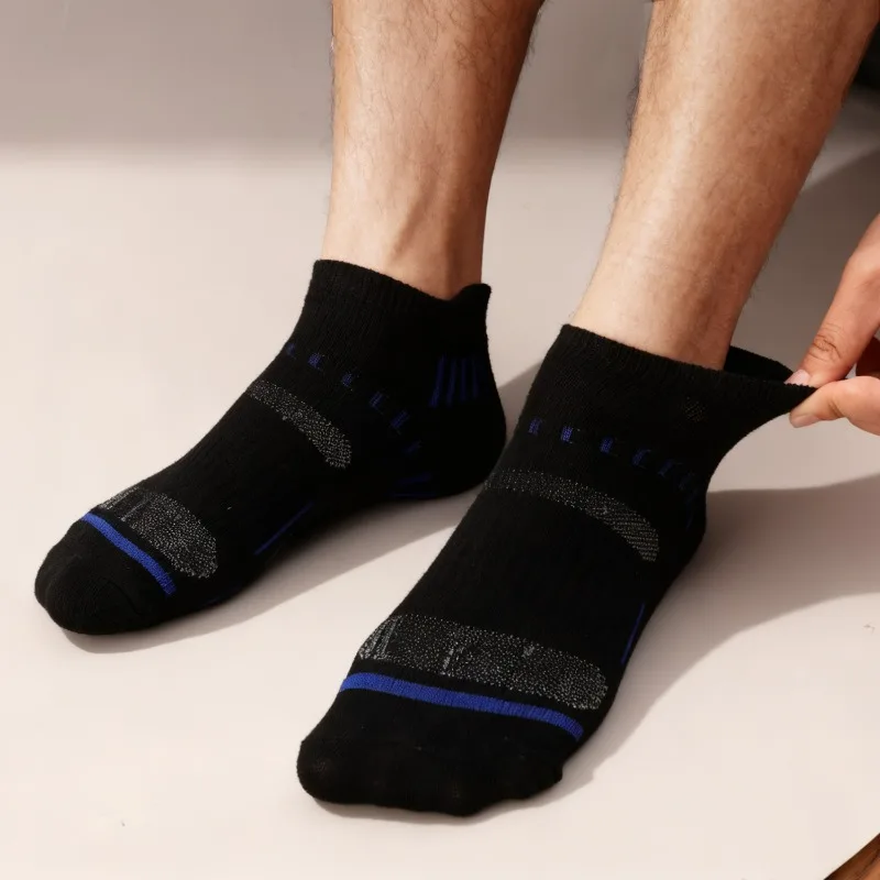 1-10 أزواج تنفس شبكة الرجال الجوارب القطنية المنخفضة قطع الكاحل فتل جورب تشغيل عادية مكافحة زلة امتصاص العرق الرياضة الجوارب القصيرة #4