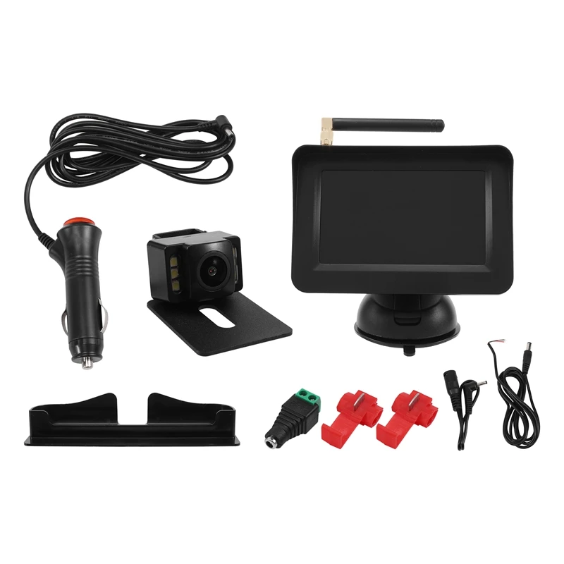 

Wireless Reversing Camera, 4.3 Inch LCD Rear Monitor + Wide Angle IP68 Waterproof Rear View Camera For Cars, Trucks