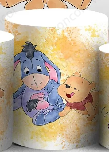 طفل بوه خلفية مستديرة ويني ذا بوه استحمام الطفل خلفية الطفل بوه تيجر Eeyore خنزير صغير غطاء اسطوانة 1st عيد ميلاد الدعائم