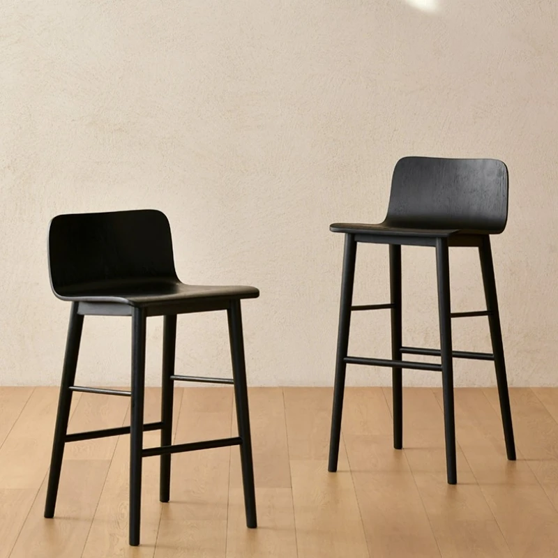 Sillas de bar industriales de metal mostrador de madera   Sillas de Bar de salón nórdico, sillas de barbero negras para barra de cocina, muebles de lujo