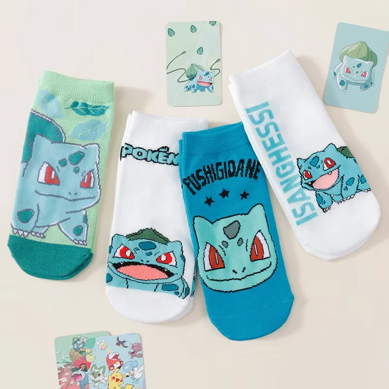 4 Paar Damen-Sommer-Socken mit Cartoon-Muster, leicht, atmungsaktiv, mit Rundhalsausschnitt, lässig und lustig, niedrig geschnitten, kreative kurze Socken – Detail 3