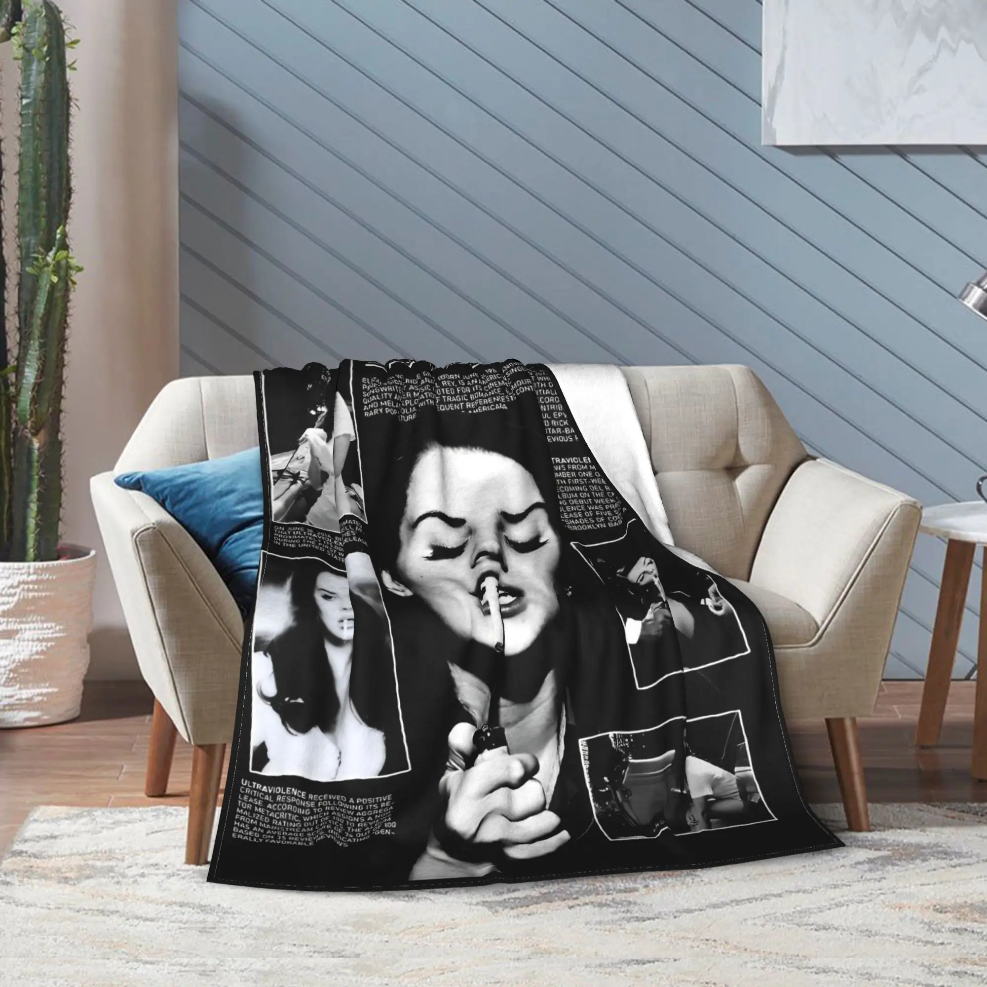 لانا ديل ري المغني الفانيلا رمي البطانيات ألبوم الموسيقى Ldr الإبحار للفراش بطانية محبوكة سيارة سوبر لينة متعددة الوظائف