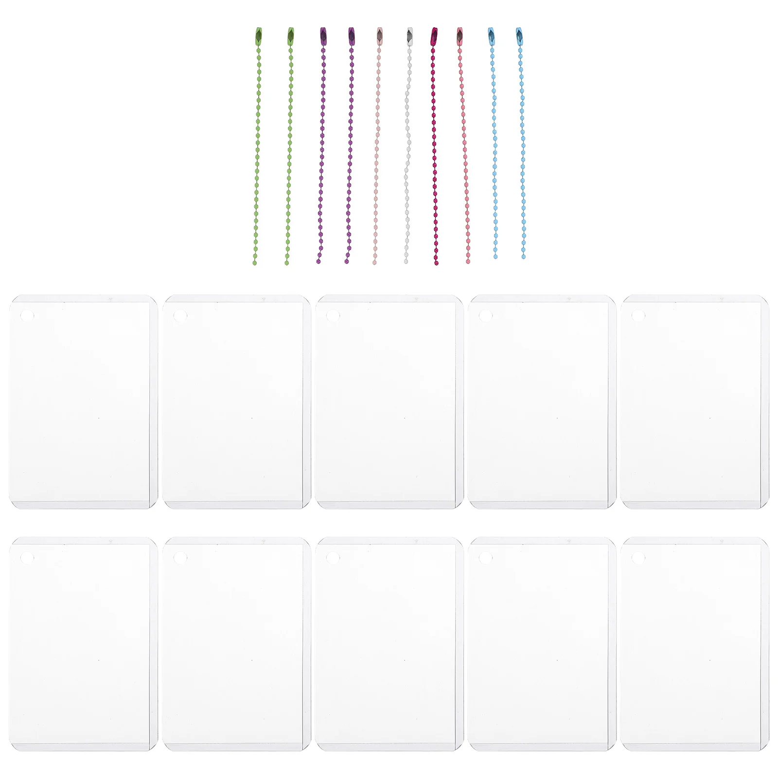 

10Sets Photocard Protector Hard Plastic Cover Chain Portable Photo Card Sleeve Kpop Idol Fans Badge Holder Storage Accessories