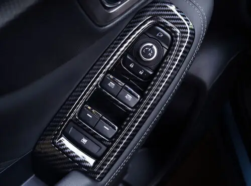 Carbon Fiber Window Lift Switch Panel Cover Trim For Subaru Forester 2019-2023 5