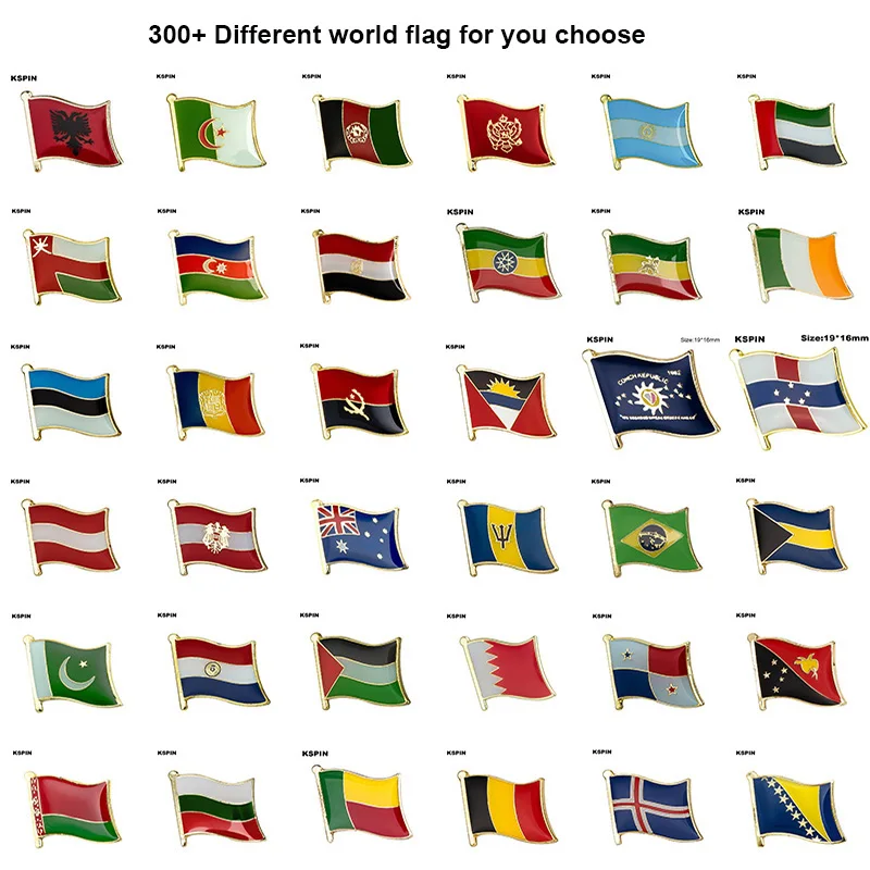 300+Different World Flag Badge Country Flag Pin Lapel Pins Brooch