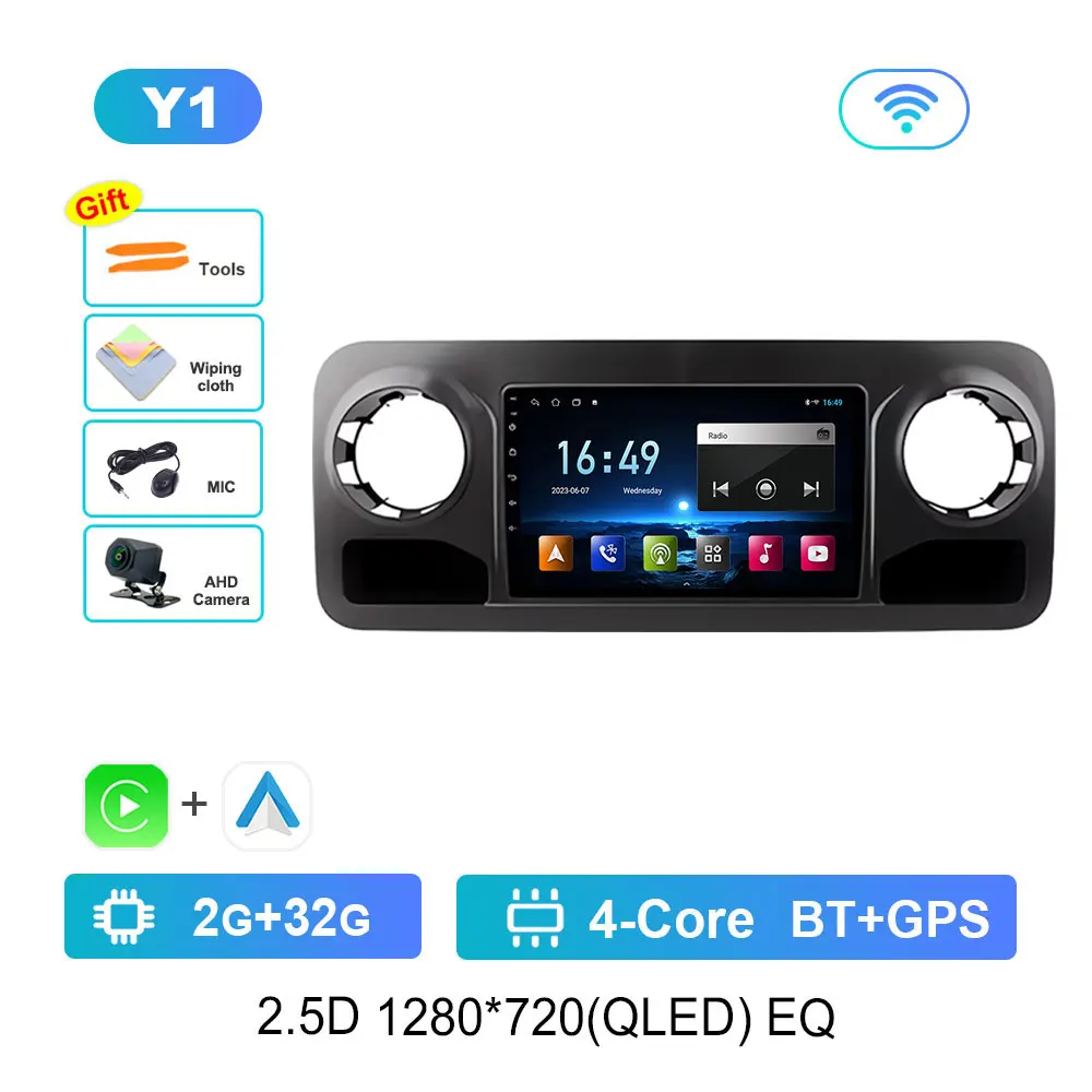 Auto Video Multimedia Speler Voor Mercedes Benz Sprinter Spinway W907 2018 2019 2020 2021 Dsp Stereo Draadloze Carplay Touchscreen