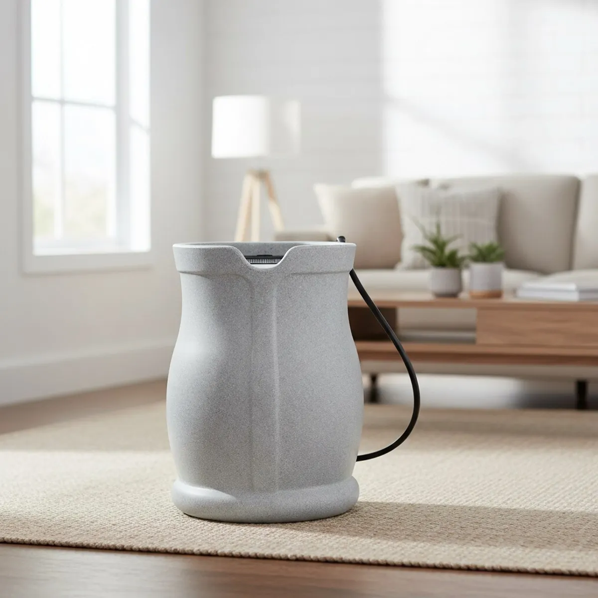 Rain Barrel 45 Gallon BPA-Free Flat-Back Light Granite Outdoor Garden Watering Hose Shut-Off Valve