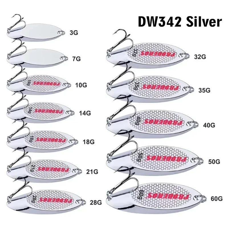 Prozero Hard Aas Zilveren Lepel Jigging Lokken Metalen Hoge Tonen Haak Gietmes Spinner Trolling Lepels Stainlessheel Spinner Aas