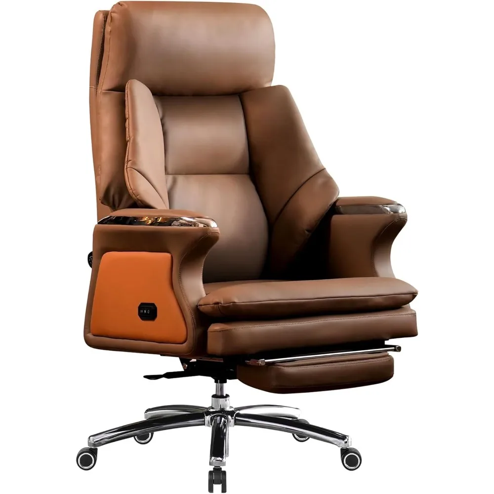 Heated Massage Office Chair with Ventilation, Ergonomic Reclining Leather Executive Chair with Adjustable Tilt & Lumbar